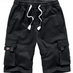 Hot OUKU Men's Tactical Shorts Cargo Shorts Camo Shorts Summer Shorts Drawstring Elastic Waist Solid Color Camo / Camouflage Ripstop Breathable Black Army Green