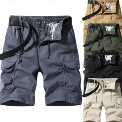OUKU Men's Tactical Shorts Cargo Shorts Shorts Hiking Shorts Buttons Elastic Waist Multi Pocket Plain Wearable Short Outdoor Daily Camping & Hiking Fashion Classic Black Yellow