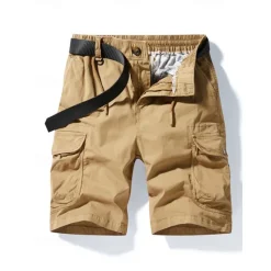 OUKU Men's Tactical Shorts Cargo Shorts Shorts Hiking Shorts Buttons Elastic Waist Multi Pocket Plain Wearable Short Outdoor Daily Camping & Hiking Fashion Classic Black Yellow