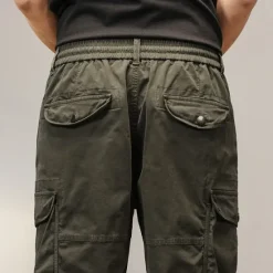 OUKU Men's Tactical Shorts Cargo Shorts Shorts Hiking Shorts Buttons Elastic Waist Multi Pocket Plain Wearable Short Outdoor Daily Camping & Hiking Fashion Classic Black Yellow