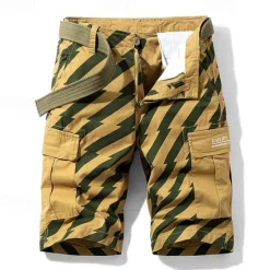 Clearance OUKU Men's Tactical Shorts Cargo Shorts Shorts Buttons Multi Pocket Stripe Wearable Knee Length Outdoor Daily Camping & Hiking Fashion Classic Black Army Green