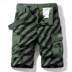 Clearance OUKU Men's Tactical Shorts Cargo Shorts Shorts Buttons Multi Pocket Stripe Wearable Knee Length Outdoor Daily Camping & Hiking Fashion Classic Black Army Green