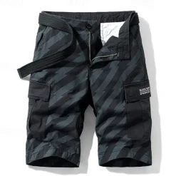 Clearance OUKU Men's Tactical Shorts Cargo Shorts Shorts Buttons Multi Pocket Stripe Wearable Knee Length Outdoor Daily Camping & Hiking Fashion Classic Black Army Green