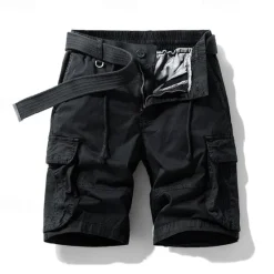 Best OUKU Men's Tactical Shorts Cargo Shorts Shorts Buttons Elastic Waist Multi Pocket Plain Wearable Short Outdoor Daily Camping & Hiking Fashion Classic Black Army Green