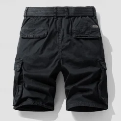 Best OUKU Men's Tactical Shorts Cargo Shorts Shorts Buttons Elastic Waist Multi Pocket Plain Wearable Short Outdoor Daily Camping & Hiking Fashion Classic Black Army Green