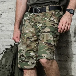 New OUKU Men's Tactical Shorts Cargo Shorts Shorts Hiking Shorts Buttons Multi Pocket Plain Wearable Short Outdoor Daily Camping & Hiking Fashion Classic Black Green