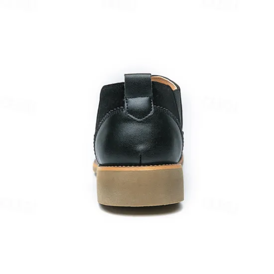 Outlet OUKU Men's Tan Chelsea Boots with Faux Leather and Suede Upper – Slip-On Elastic Design, Casual and Comfortable for Daily Wear or Semi-Formal Occasions