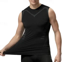 OUKU Men's Tank Top Fitness Tank Tank Undershirt Crew Neck Sleeveless Sport Casual Daily Gym Breathable Soft Color Block Black White Activewear Fashion Basic