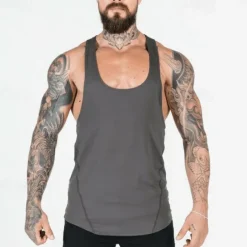 OUKU Men's Tank Top Fitness Tank Tank Undershirt U Neck Sleeveless Sport Casual Daily Gym Breathable Soft Plain Black White Activewear Fashion Basic