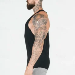 OUKU Men's Tank Top Fitness Tank Tank Undershirt U Neck Sleeveless Sport Casual Daily Gym Breathable Soft Plain Black White Activewear Fashion Basic