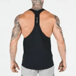 OUKU Men's Tank Top Fitness Tank Tank Undershirt U Neck Sleeveless Sport Casual Daily Gym Breathable Soft Plain Black White Activewear Fashion Basic