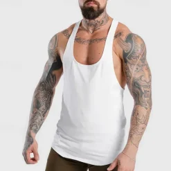OUKU Men's Tank Top Fitness Tank Tank Undershirt U Neck Sleeveless Sport Casual Daily Gym Breathable Soft Plain Black White Activewear Fashion Basic