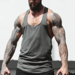 OUKU Men's Tank Top Fitness Tank Tank Undershirt U Neck Sleeveless Sport Casual Daily Gym Breathable Soft Plain Black White Activewear Fashion Basic
