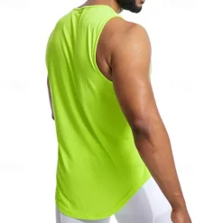 Discount OUKU Men's Tank Top Fitness Tank Tank Undershirt Crew Neck Sleeveless Sport Casual Daily Gym Breathable Soft Plain Black Yellow Activewear Fashion Basic