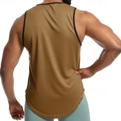 Discount OUKU Men's Tank Top Fitness Tank Tank Undershirt Crew Neck Sleeveless Sport Casual Daily Gym Breathable Soft Plain Black Yellow Activewear Fashion Basic