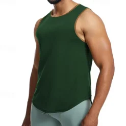 Discount OUKU Men's Tank Top Fitness Tank Tank Undershirt Crew Neck Sleeveless Sport Casual Daily Gym Breathable Soft Plain Black Yellow Activewear Fashion Basic
