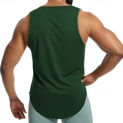 Discount OUKU Men's Tank Top Fitness Tank Tank Undershirt Crew Neck Sleeveless Sport Casual Daily Gym Breathable Soft Plain Black Yellow Activewear Fashion Basic