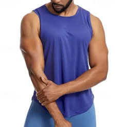 Discount OUKU Men's Tank Top Fitness Tank Tank Undershirt Crew Neck Sleeveless Sport Casual Daily Gym Breathable Soft Plain Black Yellow Activewear Fashion Basic
