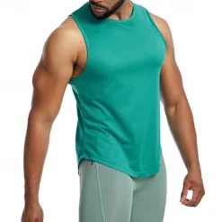 Discount OUKU Men's Tank Top Fitness Tank Tank Undershirt Crew Neck Sleeveless Sport Casual Daily Gym Breathable Soft Plain Black Yellow Activewear Fashion Basic