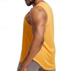 Discount OUKU Men's Tank Top Fitness Tank Tank Undershirt Crew Neck Sleeveless Sport Casual Daily Gym Breathable Soft Plain Black Yellow Activewear Fashion Basic