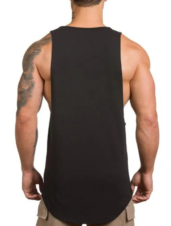 Sale OUKU Men's Tank Top Gym Shirt Vest Top Muscle Shirt Sleeveless Crewneck Summer Fashion Streetwear Bodybuilding Fitness Sports & Outdoor Athleisure Gym Black White Gray Top Tee for Men