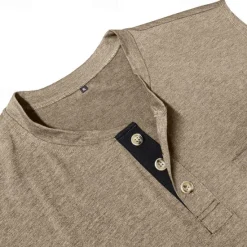 Outlet OUKU Men's Tank Top Henley Shirt Vest Top Undershirt Sleeveless Henley Summer Plain Fashion Designer Muscle Buttons Outdoor Street Going out Black White Khaki Top Tee for Men
