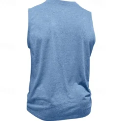 Outlet OUKU Men's Tank Top Henley Shirt Vest Top Undershirt Sleeveless Henley Summer Plain Fashion Designer Muscle Buttons Outdoor Street Going out Black White Khaki Top Tee for Men