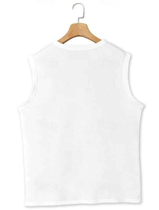 Outlet OUKU Men's Tank Top Henley Shirt Vest Top Undershirt Sleeveless Henley Summer Plain Fashion Designer Muscle Buttons Outdoor Going out Gym Black White Khaki Top Tee for Men