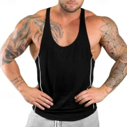Hot OUKU Men's Tank Top Tank Undershirt Crew Neck Sleeveless Sport Casual Daily Gym Breathable Soft Plain Black White Activewear Fashion Basic