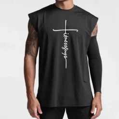 Best OUKU Men's Tank Top Vest Sleeveless Shirt Sleeveless Crewneck Summer Plain Fashion Classic Comfortable Street Casual Sports Black White Red Top Tee for Men
