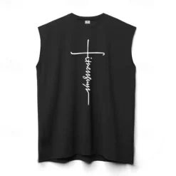 Best OUKU Men's Tank Top Vest Sleeveless Shirt Sleeveless Crewneck Summer Plain Fashion Classic Comfortable Street Casual Sports Black White Red Top Tee for Men