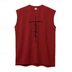 Best OUKU Men's Tank Top Vest Sleeveless Shirt Sleeveless Crewneck Summer Plain Fashion Classic Comfortable Street Casual Sports Black White Red Top Tee for Men