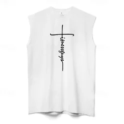 Best OUKU Men's Tank Top Vest Sleeveless Shirt Sleeveless Crewneck Summer Plain Fashion Classic Comfortable Street Casual Sports Black White Red Top Tee for Men