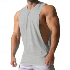 Clearance OUKU Men's Tank Top Vest Top Sleeveless Shirt Gym Muscle Tee Sleeveless Crew Neck Summer Plain Fashion Designer Muscle Outdoor Going out Gym Black White Dark Red Top Tee for Men