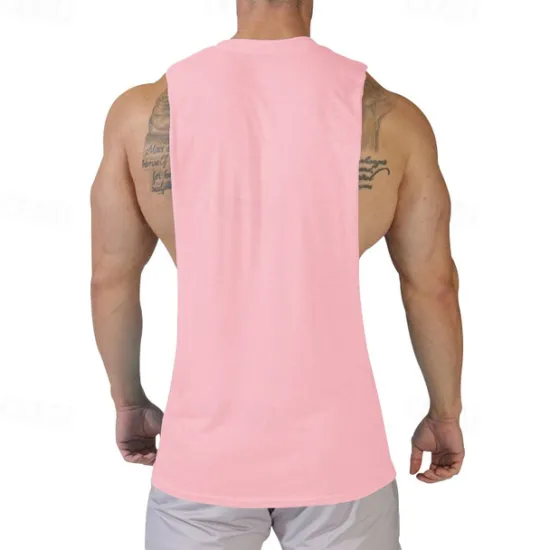 Discount OUKU Men's Tank Top Vest Top Undershirt Sleeveless Shirt Sleeveless Crew Neck Summer Print Fashion Designer Basic Classic Vacation Street Going out Black White Pink Top Tee for Men