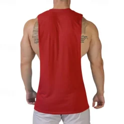 Discount OUKU Men's Tank Top Vest Top Undershirt Sleeveless Shirt Sleeveless Crew Neck Summer Print Fashion Designer Basic Classic Vacation Street Going out Black White Pink Top Tee for Men