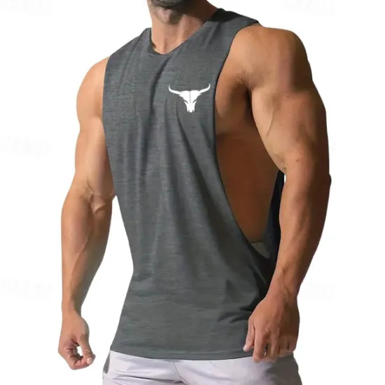 Discount OUKU Men's Tank Top Vest Top Undershirt Sleeveless Shirt Sleeveless Crew Neck Summer Print Fashion Designer Basic Classic Vacation Street Going out Black White Pink Top Tee for Men