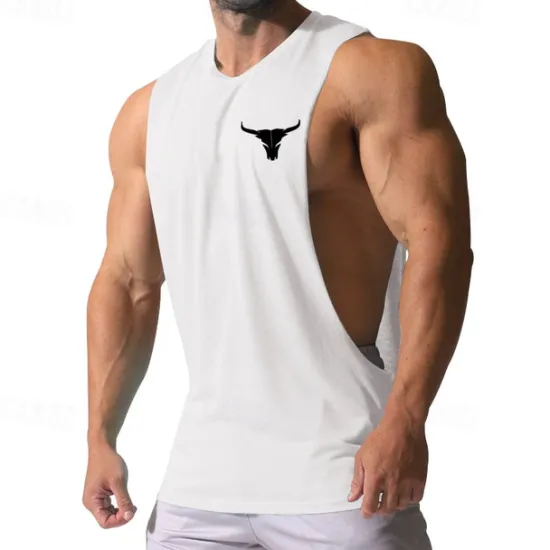 Discount OUKU Men's Tank Top Vest Top Undershirt Sleeveless Shirt Sleeveless Crew Neck Summer Print Fashion Designer Basic Classic Vacation Street Going out Black White Pink Top Tee for Men
