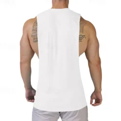 Discount OUKU Men's Tank Top Vest Top Undershirt Sleeveless Shirt Sleeveless Crew Neck Summer Print Fashion Designer Basic Classic Vacation Street Going out Black White Pink Top Tee for Men