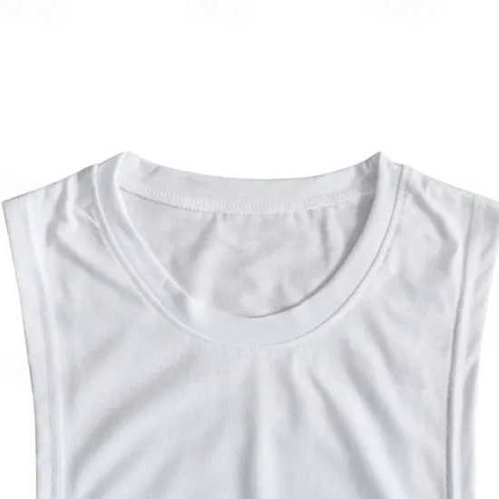 Discount OUKU Men's Tank Top Vest Top Undershirt Sleeveless Shirt Sleeveless Crew Neck Summer Print Fashion Designer Basic Classic Vacation Street Going out Black White Pink Top Tee for Men