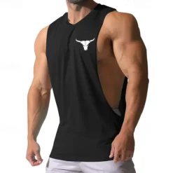 Discount OUKU Men's Tank Top Vest Top Undershirt Sleeveless Shirt Sleeveless Crew Neck Summer Print Fashion Designer Basic Classic Vacation Street Going out Black White Pink Top Tee for Men