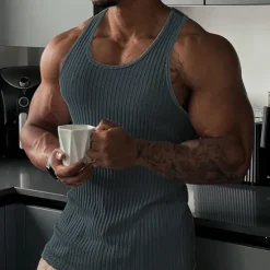 Clearance OUKU Men's Tank Top Vest Top Undershirt Sleeveless Shirt Sleeveless Crew Neck Summer Plain Fashion Designer Muscle Outdoor Going out Gym Black White Navy Blue Top Tee for Men