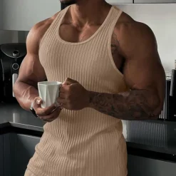 Clearance OUKU Men's Tank Top Vest Top Undershirt Sleeveless Shirt Sleeveless Crew Neck Summer Plain Fashion Designer Muscle Outdoor Going out Gym Black White Navy Blue Top Tee for Men