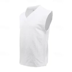 OUKU Men's Tank Top Vest Top Undershirt Sleeveless Shirt Sleeveless V Neck Summer Plain Fashion Designer Basic Classic Vacation Street Going out Black White Dark Navy Top Tee for Men