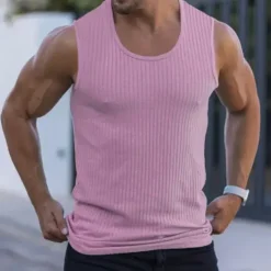 Clearance OUKU Men's Tank Top Vest Top Undershirt Sleeveless Shirt Sleeveless Crew Neck Summer Plain Fashion Designer Muscle Outdoor Going out Gym Black White Yellow Top Tee for Men