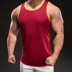 New OUKU Men's Tank Top Vest Top Undershirt Sleeveless Shirt Sleeveless Crewneck Spring Color Block Fashion Designer Vacation Street Going out Black White Yellow Top Tee for Men