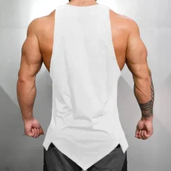 Outlet OUKU Men's Tank Top Vest Top Undershirt Sleeveless U Neck Summer Plain Stylish Muscle Workout Irregular Hem Vacation Sport Daily Black Red Top Tee for Men White