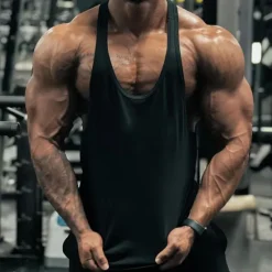 Discount OUKU Men's Tank Top Vest Top Undershirt Sleeveless Shirt Sleeveless Deep U Summer Plain Fashion Designer Basic Vacation Street Going out Black White Yellow Top Tee for Men