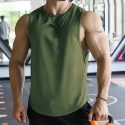 Best OUKU Men's Tank Top Vest Top Undershirt Sleeveless Shirt Sleeveless Round Spring & Summer Plain Fashion Designer Basic Vacation Street Going out Black White Navy Blue Top Tee for Men