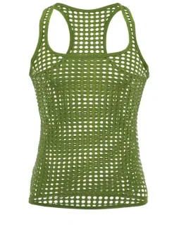 Online OUKU Men's Tank Top Vest Top Undershirt Sleeveless Shirt Round Neck Solid Colored Mesh Gym Black White Yellow Top Tee for Men